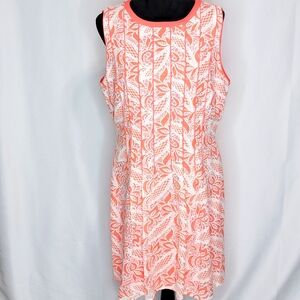 Antonio Melani Coral/White Lace Midi Dress Size 14‎ #364